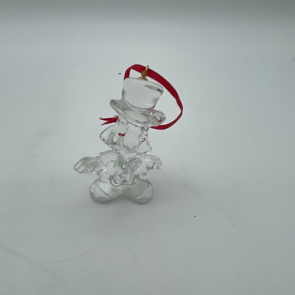 Disney Scrooge McDuck Clear Glass Christmas Ornament Figurine 3 Inch